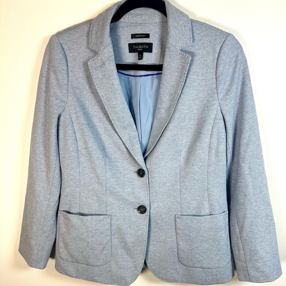 Talbots Blue Blazer with Notched Lapels and Tailored Silhouette size 6 petite - Picture 1 of 11